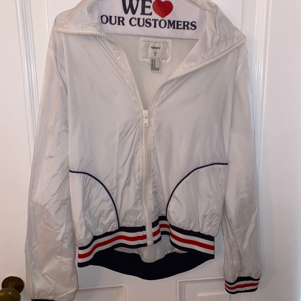 Forever 21 White Windbreaker